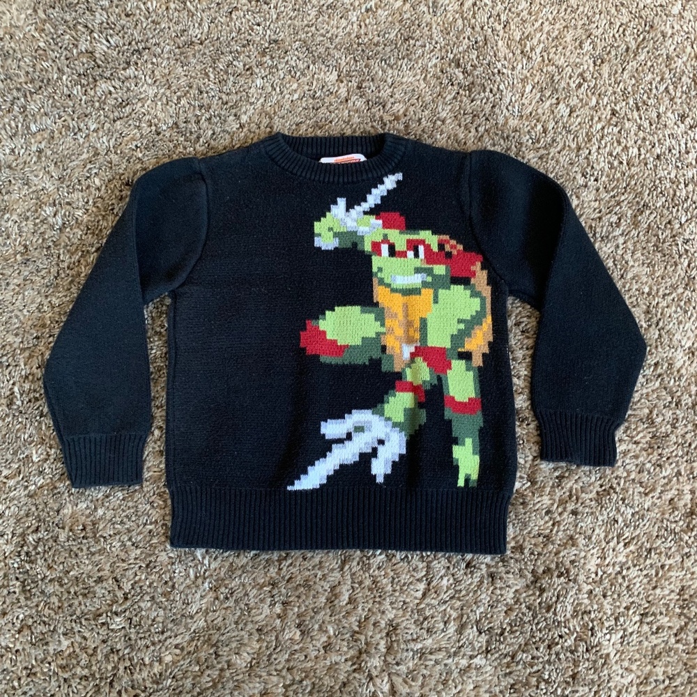 Andy & Evan Teenage Mutant Ninja Turtles Black Graphic Sweater Boys 4 TMNT